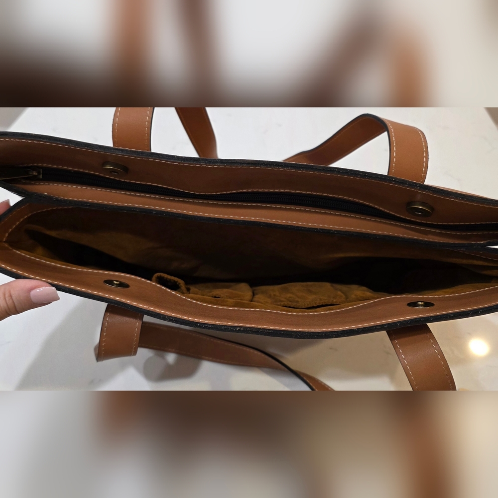 Patricia Nash 100% Leather Bag Hazelnut - Picture 3 of 16